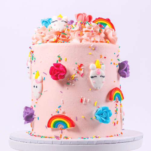 Unicorn Cake Design with Big flowers – Sallys