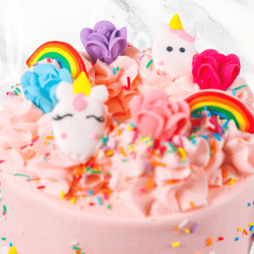 Pink Unicorns and Rainbows Cake-BVSydney