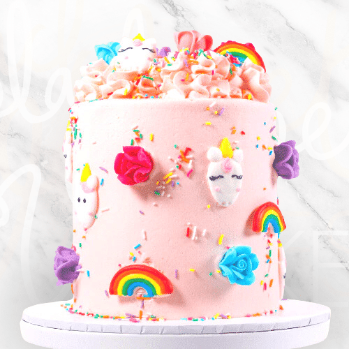 Pink Unicorns and Rainbows Cake-BVSydney