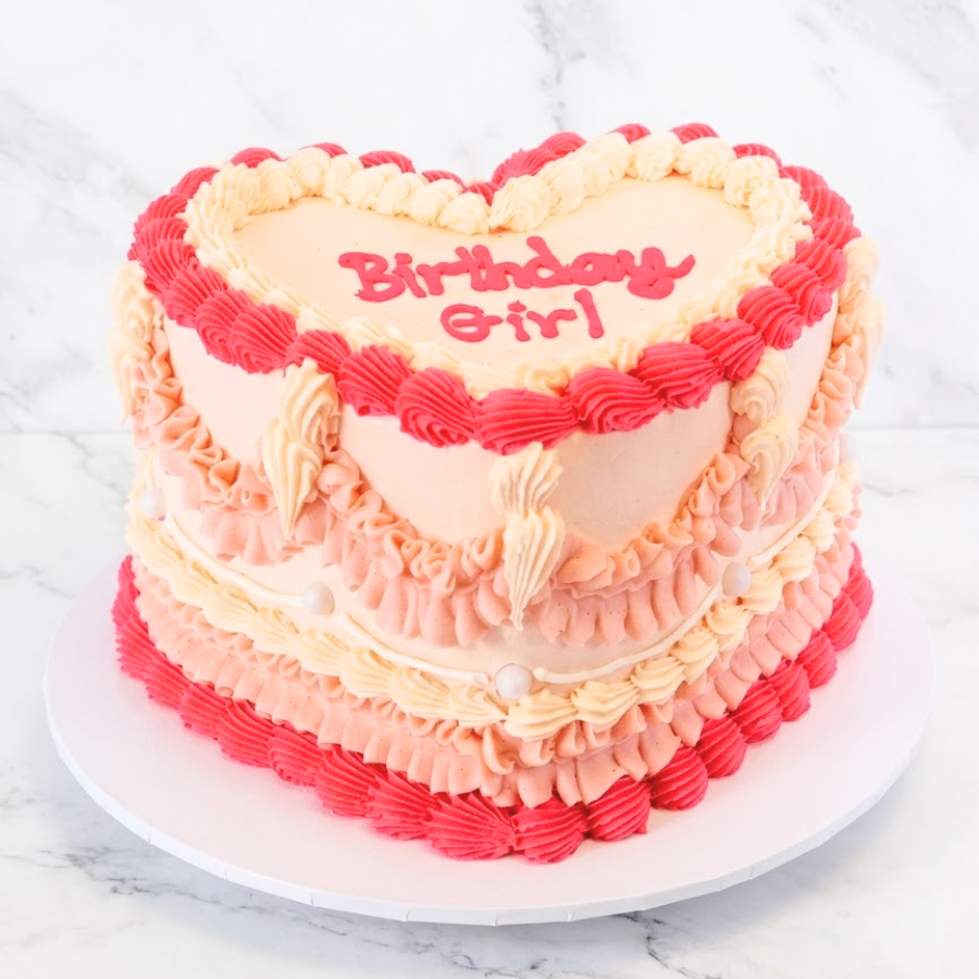 Pretty Pink Heart Vintage Cake Sydney