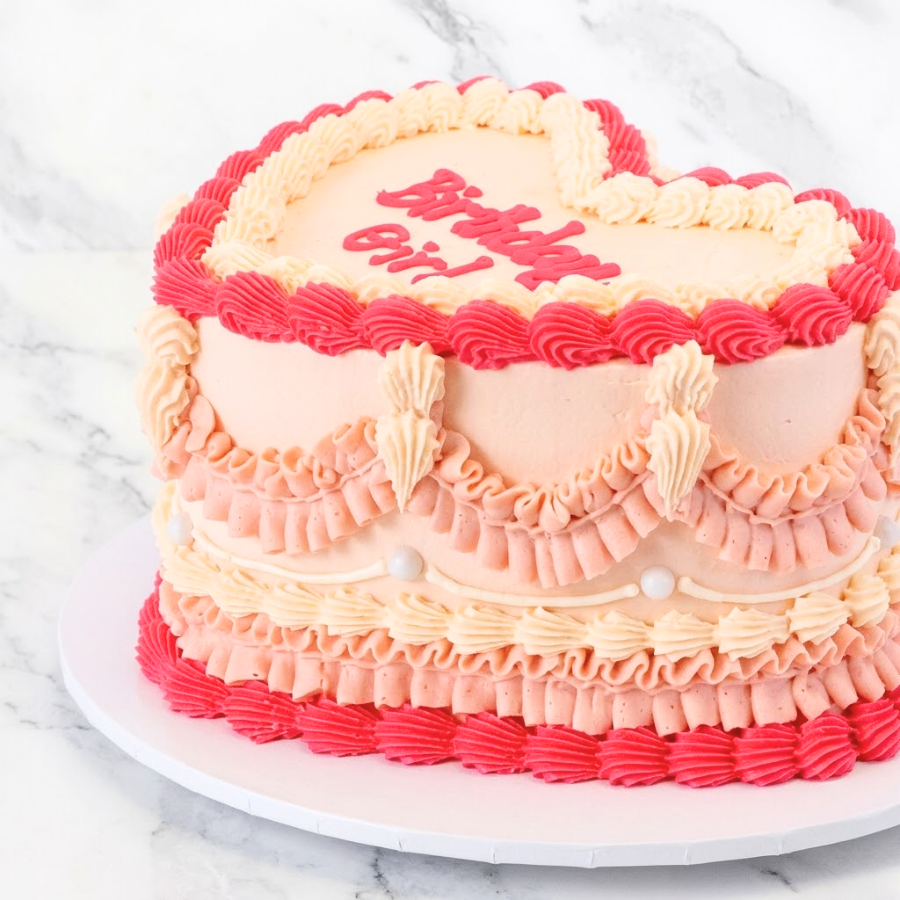 Pretty Pink Heart Vintage Cake Sydney