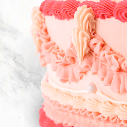 Pretty Pink Heart Vintage Cake-BVSydney