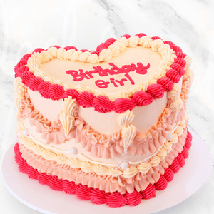 Pretty Pink Heart Vintage Cake Sydney