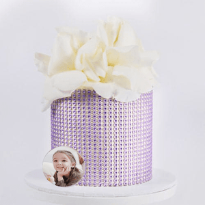 Purple Diamante Cake with White Rose Cake Sydney