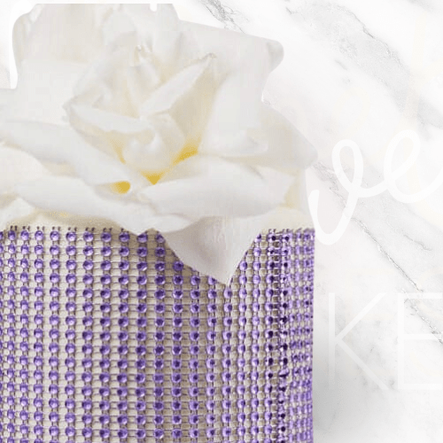 Purple Diamante Roses Cake-BVSydney