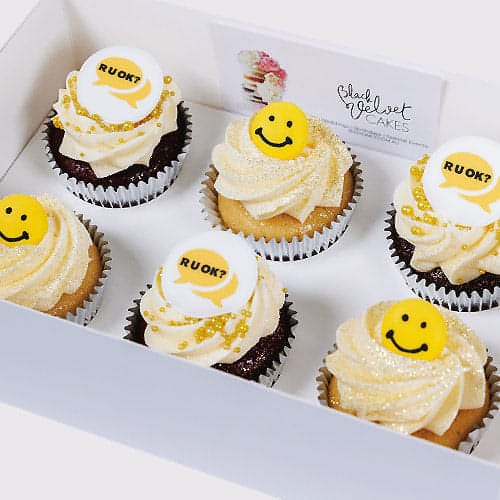 R U OK? DAY Happy Smiley Designer Cupcakes (6)-BVSydneyCupcakes