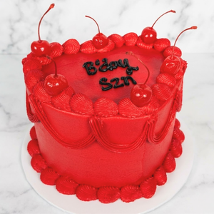 Red Vintage Heart w Cherries Cake-BVSydney