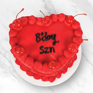 Red Vintage Heart w Cherries Cake-BVSydney