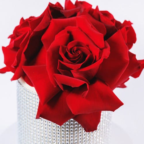 Silver Diamante Roses Cake-BVSydney