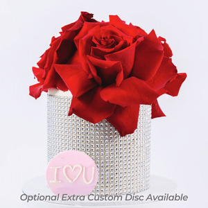 Silver Diamante with Red Roses Sydney