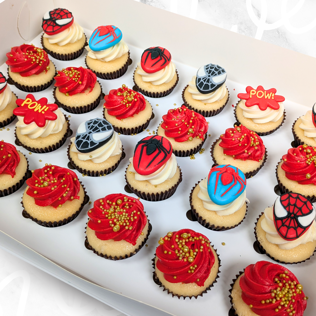 Spiderman Kids Mini Cupcakes (24) Sydney