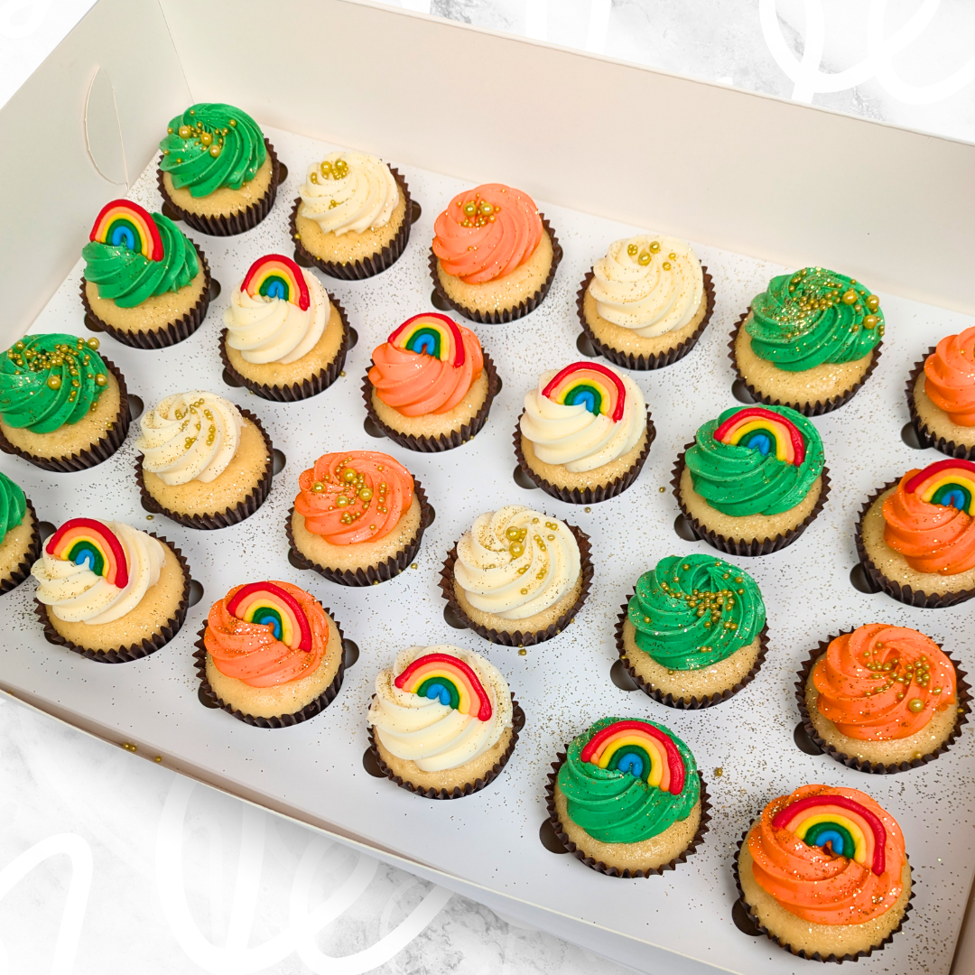 St. Patrick's Day Rainbow Mini Cupcakes (24) Sydney