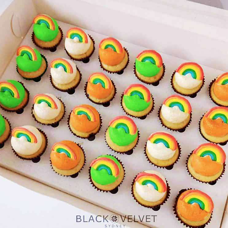 St. Patrick's Day Rainbow Mini Cupcakes (24) Sydney