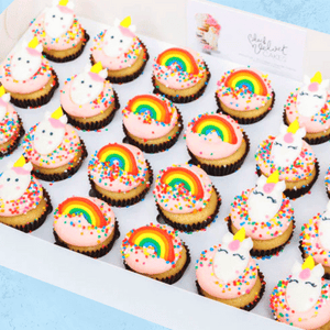 Unicorn Rainbow Fairy Mini Cupcakes (24) Sydney