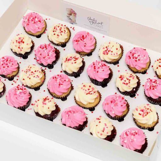 Valentine's Day Corporate Gift (24 mini-cupcakes, Gift Card, Balloon) Sydney