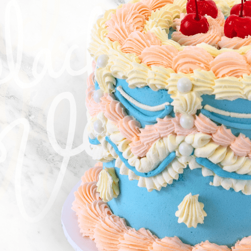 Vintage Gender Reveal Cake-BVSydney
