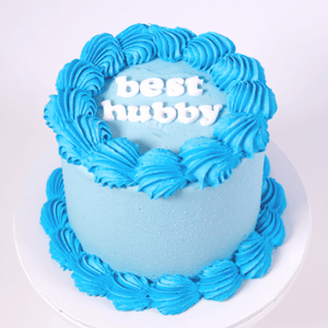 Vintage Minimalist Blue Message Cake Sydney