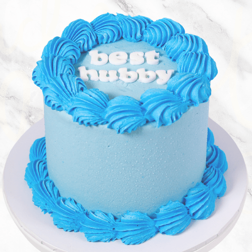 Vintage Minimalist Blue Message Cake-BVSydney