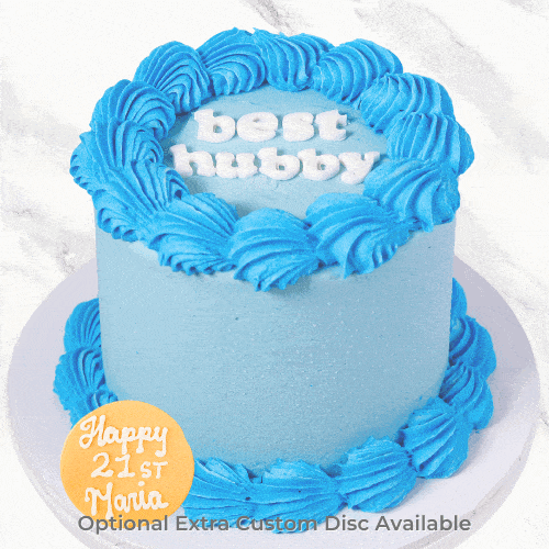 Vintage Minimalist Blue Message Cake-BVSydney
