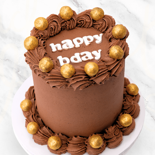 Vintage Minimalist Chocolate Message Cake-BVSydney