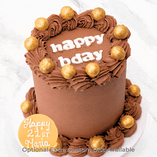 Vintage Minimalist Chocolate Message Cake-BVSydney