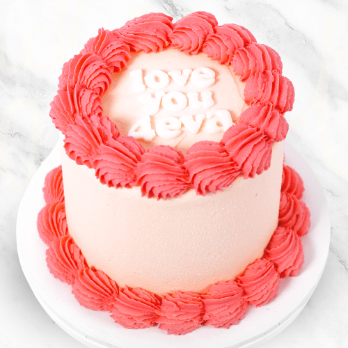 Vintage Minimalist Pink Message Cake-BVSydney
