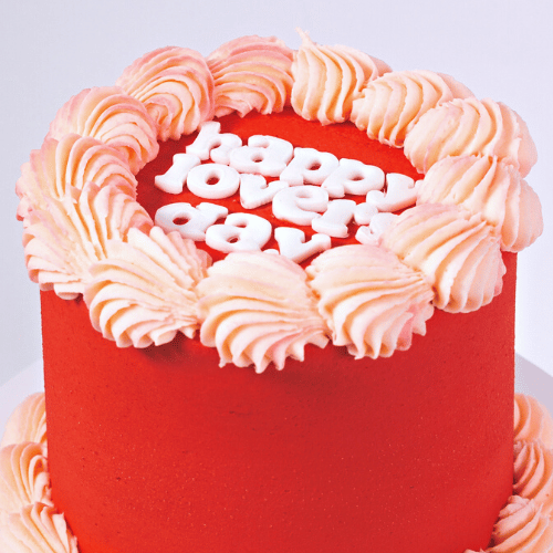 Vintage Minimalist Red Message Cake Sydney