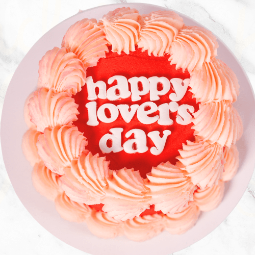 Vintage Minimalist Red Message Cake-BVSydney