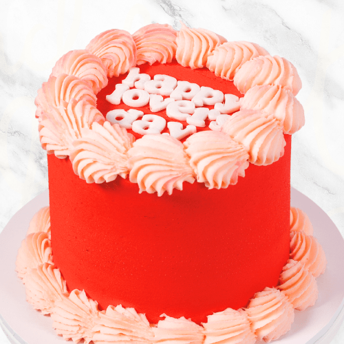 Vintage Minimalist Red Message Cake-BVSydney