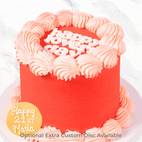 Vintage Minimalist Red Message Cake-BVSydney