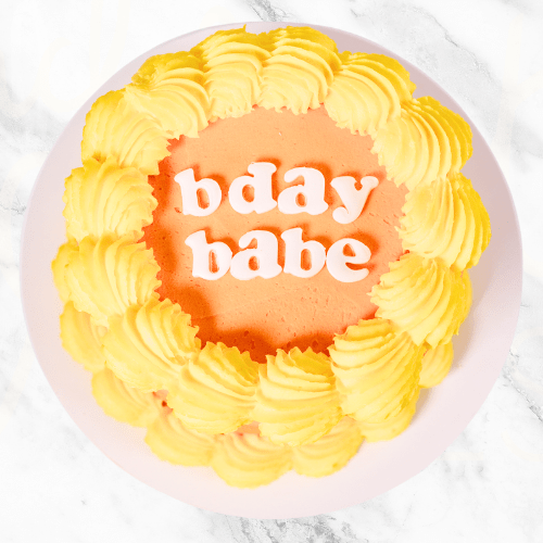 Vintage Minimalist Yellow Message Cake-BVSydney