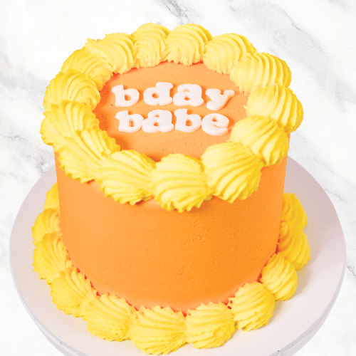 Vintage Minimalist Yellow Message Cake-BVSydney