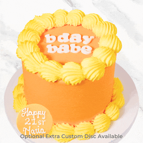 Vintage Minimalist Yellow Message Cake-BVSydney