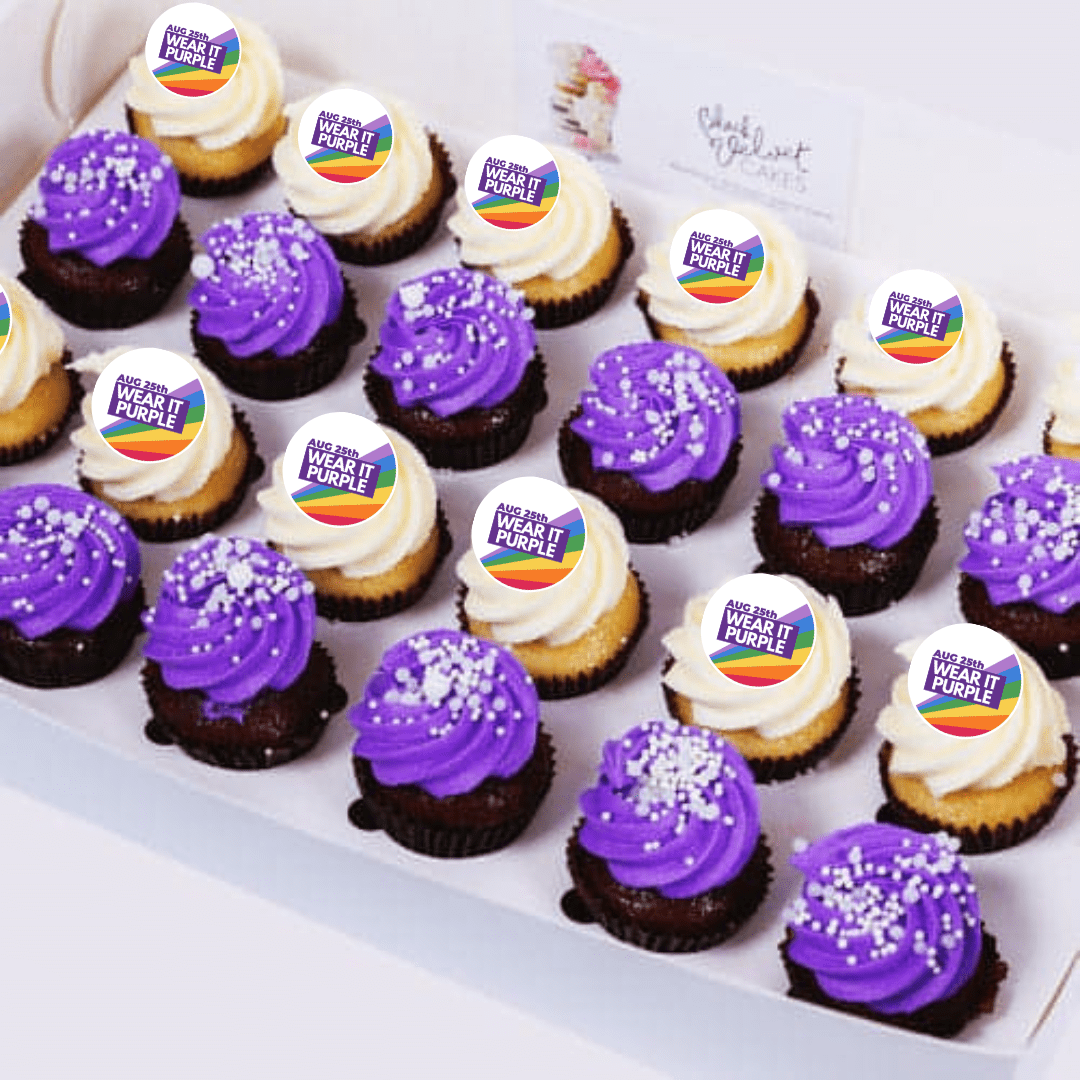 Wear It Purple Wow Mini Cupcakes (24) Sydney