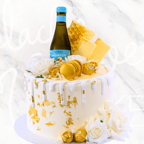 White Prosecco Drip Cake-BVSydney