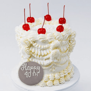White Vintage Cake with Cherries Sydney