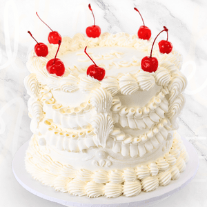 White Vintage Cherries Cake-BVSydney