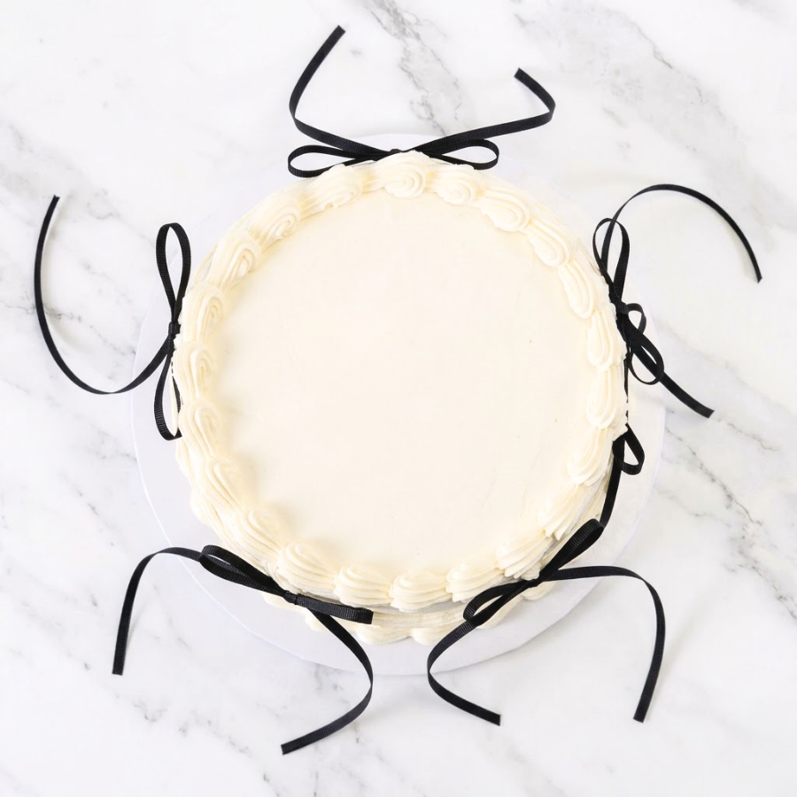 White Vintage Ribbon Cake Sydney