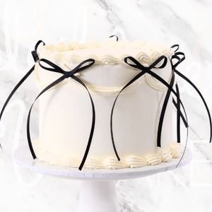 White Vintage Ribbon Cake Sydney