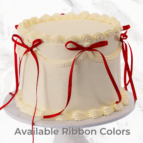 White Vintage Ribbon Cake-BVSydney