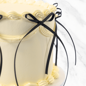 White Vintage Ribbon Cake-BVSydney